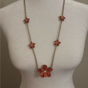 Floral orange Necklace